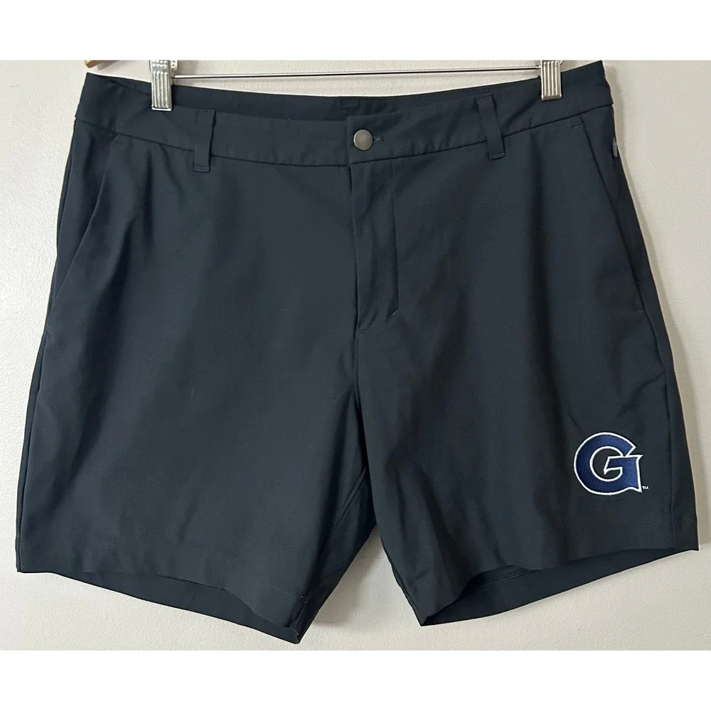 Lululemon Shorts Mens 34 Gray Georgetown Hoyas G Logo‎ Commission Stretch 6.5